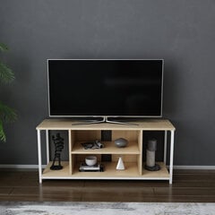 TV stovas Asir, 120x35x50,8 cm, baltas/smėlio spalvos цена и информация | Тумбы под телевизор | pigu.lt