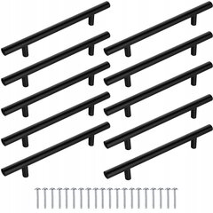 10 шт Мебельная ручка арочная Серебро 96 мм + винты цена и информация | Ручки для мебели | pigu.lt