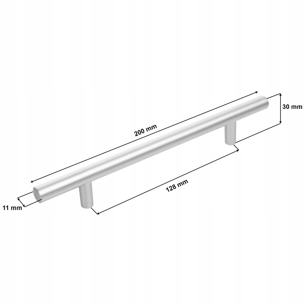 Baldų rankena, 128 mm kaina ir informacija | Baldų rankenėlės | pigu.lt