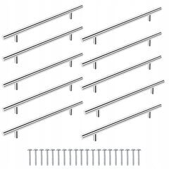 10 шт Мебельная ручка арочная Серебро 96 мм + винты цена и информация | Ручки для мебели | pigu.lt