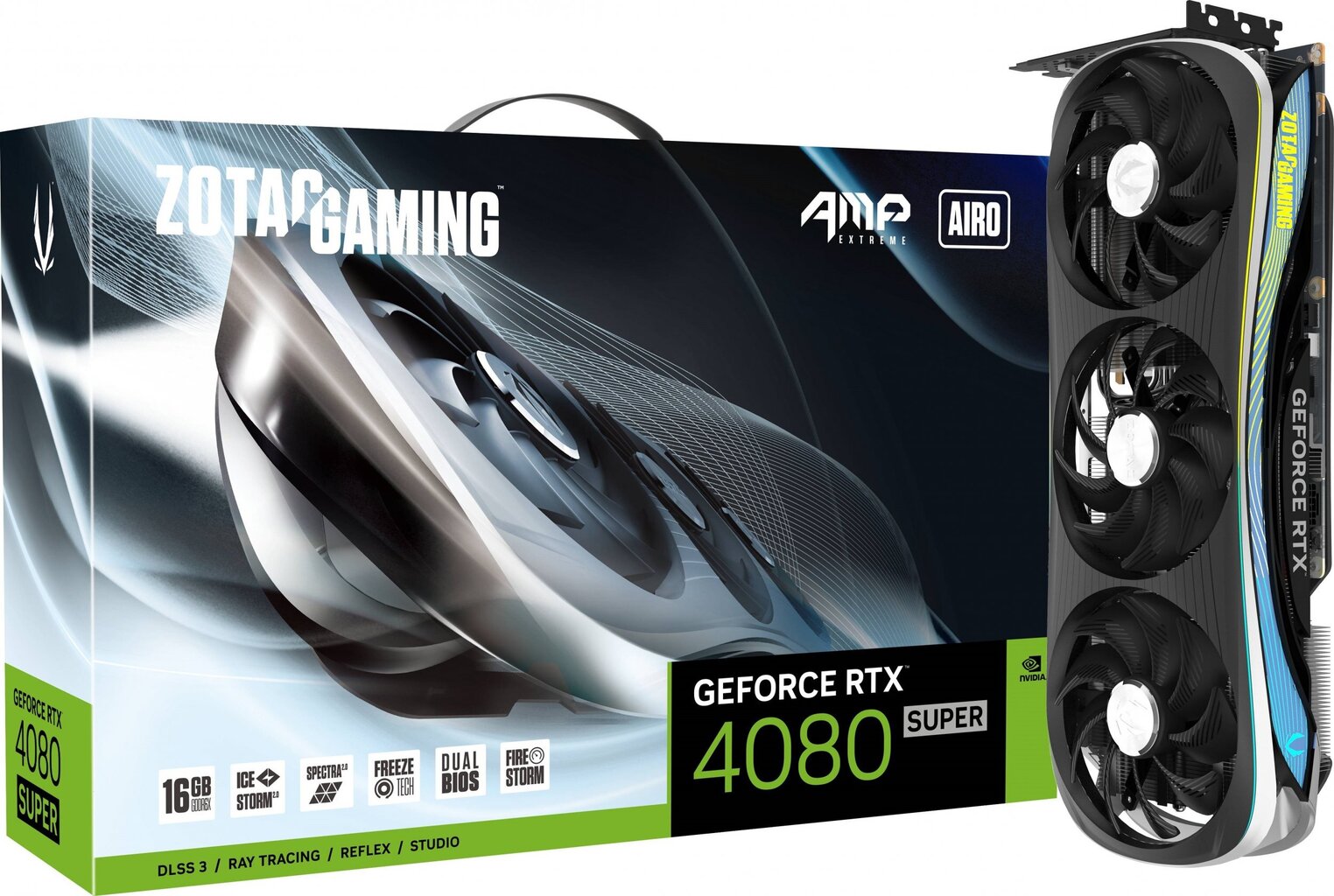 Zotac Gaming GeForce RTX 4080 Super AMP Extreme Airo (ZT-D40820B-10P) kaina ir informacija | Vaizdo plokštės (GPU) | pigu.lt