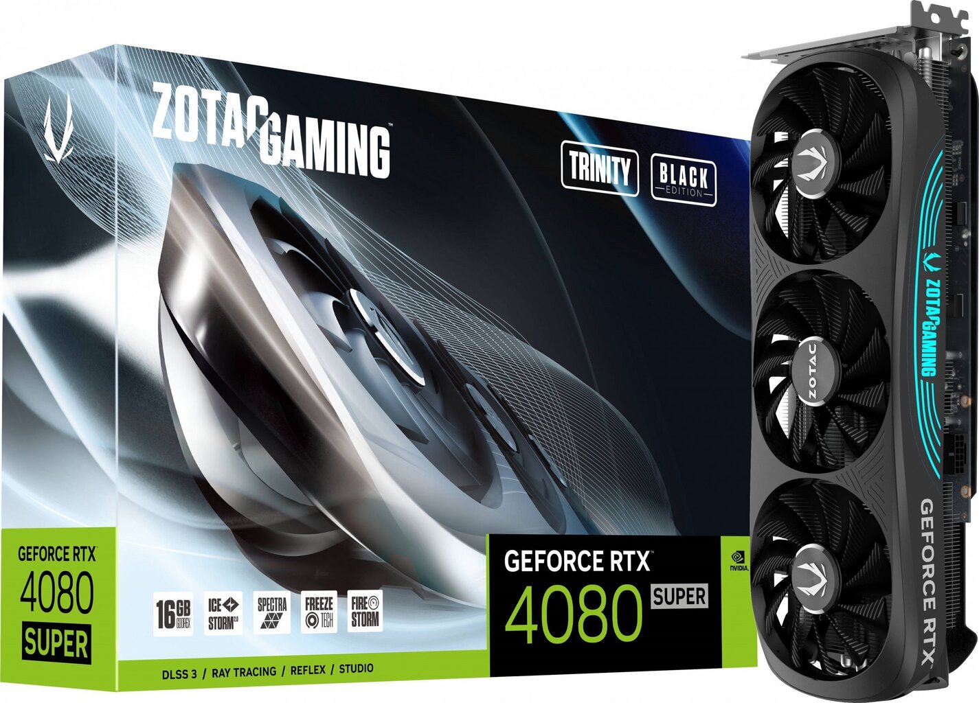 Zotac Gaming GeForce RTX 4080 Super Trinity Black Edition (ZT-D40820D-10P) kaina ir informacija | Vaizdo plokštės (GPU) | pigu.lt