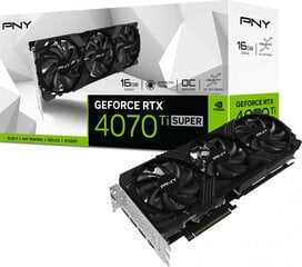 PNY GeForce RTX 4070 Ti Super 16GB OC TF Verto (VCG4070TS16TFXPB1-O) цена и информация | Видеокарты (GPU) | pigu.lt