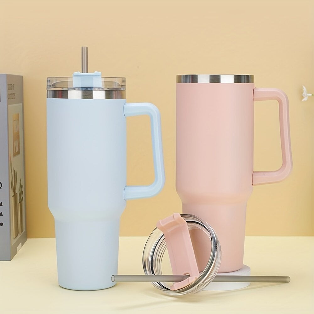 Termosinis puodelis su šiaudeliu kaina ir informacija | Termosai, termopuodeliai | pigu.lt