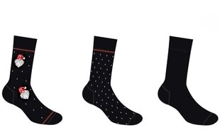Kalėdinės kojinės vyrams Cornette A47 NMP57307.4822, juodos, 3 poros цена и информация | Мужские носки | pigu.lt