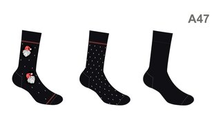 Kalėdinės kojinės vyrams Cornette A47 NMP57307.4822, juodos, 3 poros цена и информация | Мужские носки | pigu.lt