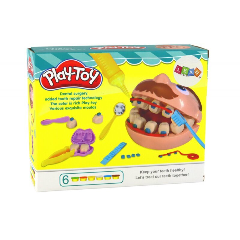 Žaislinis odontologo rinkinys Play-Doh Lean Toys, 12 d. kaina ir informacija | Lavinamieji žaislai | pigu.lt