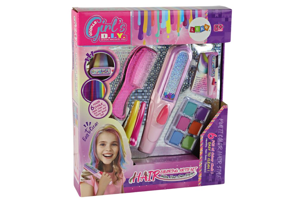 Plaukų priežiūros rinkinys vaikams LeanToys Hair Painting Set Beauty Set Accessories, 1 vnt. kaina ir informacija | Kosmetika vaikams ir mamoms | pigu.lt