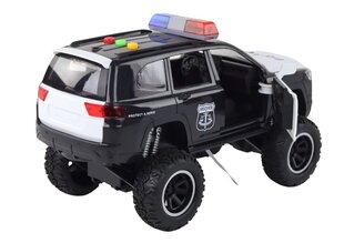 Policijos visureigis su garsu ir šviesomis Lean Toys, juodas kaina ir informacija | Žaislai berniukams | pigu.lt
