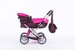 Lėlių vežimėlis su stogeliu, juodas/rožinis kaina ir informacija | Žaislai mergaitėms | pigu.lt