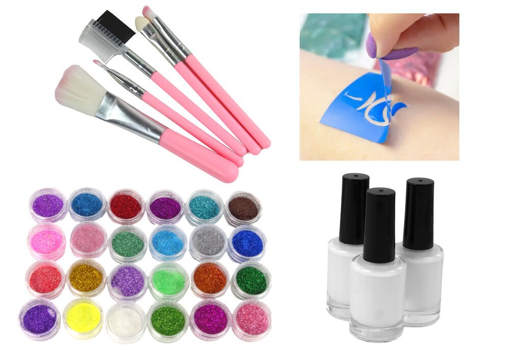 Tatuiruočių rinkinys vaikams Glitter Tattoo Kit, 187 vnt. kaina ir informacija | Kosmetika vaikams ir mamoms | pigu.lt