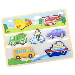 Medinė dėlionė Viga Transportas, 7 d. kaina ir informacija | Žaislai kūdikiams | pigu.lt