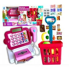 кассовый аппарат с аксессуарами и корзиной для покупок, розовый цена и информация | Игрушки для девочек | pigu.lt