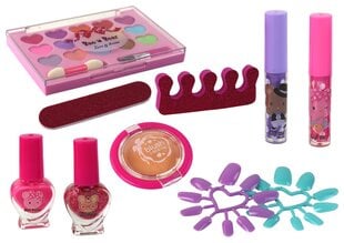 Grožio makiažo ir nagų rinkinys LeanToys Beauty MakeUp, rožinis, 1 vnt. kaina ir informacija | Žaislai mergaitėms | pigu.lt