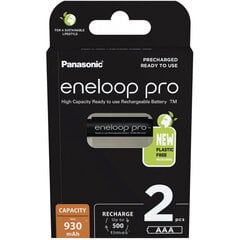 Įkraunamos baterijos Panasonic Eneloop PRO HR03/AAA 930mAh - 2 vnt. kaina ir informacija | Elementai | pigu.lt