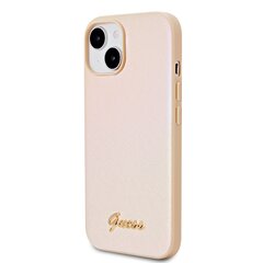 Guess PU Leather Iridescent Metal Script Case for iPhone 15 Gold цена и информация | Чехлы для телефонов | pigu.lt