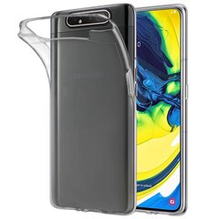 Kieto silikono (TPU) dėklas - skaidrus (Galaxy A80) kaina ir informacija | Telefono dėklai | pigu.lt