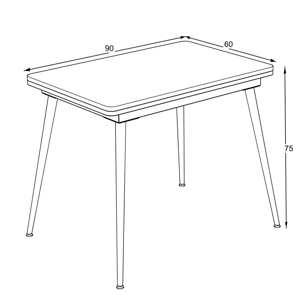 Stalas Podrez Lilis 90, pilkas kaina ir informacija | Virtuvės ir valgomojo stalai, staliukai | pigu.lt