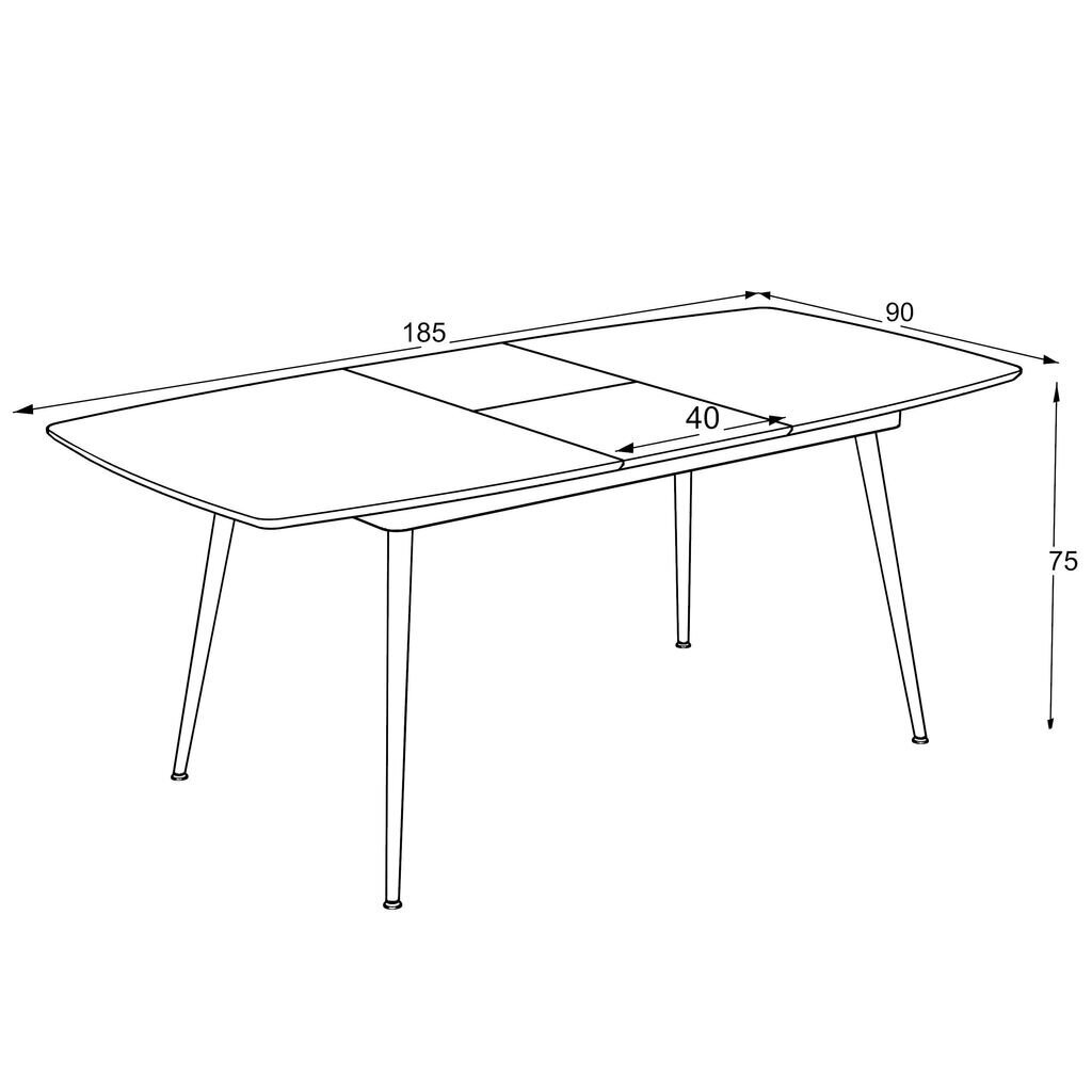 Sulankstomas valgomojo stalas Podrez Yense 145, marmo mat kaina ir informacija | Virtuvės ir valgomojo stalai, staliukai | pigu.lt