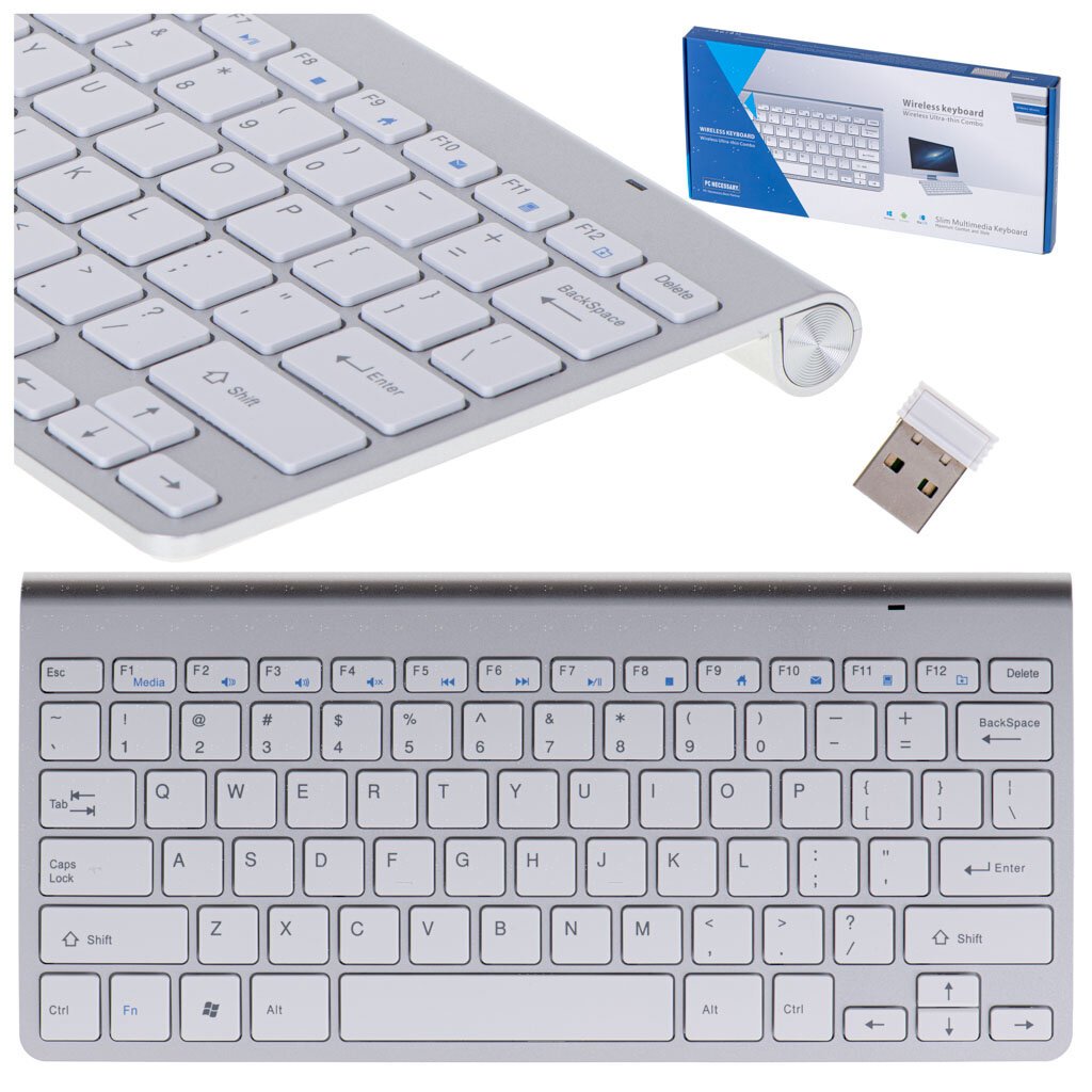Belaidė klaviatūra "Smart TV", sidabrinė kaina ir informacija | Klaviatūros | pigu.lt