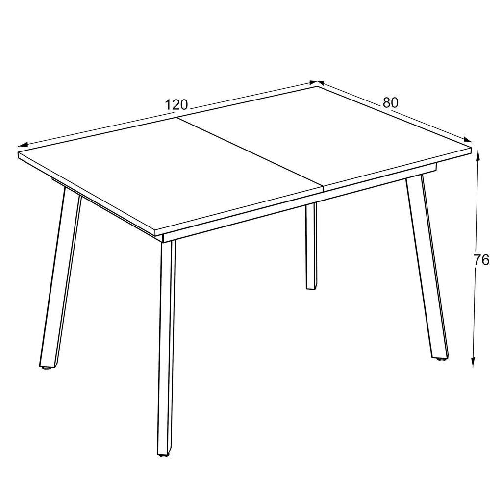 Sulankstomas valgomojo stalas Podrez Lini 120, delta Delta kaina ir informacija | Virtuvės ir valgomojo stalai, staliukai | pigu.lt