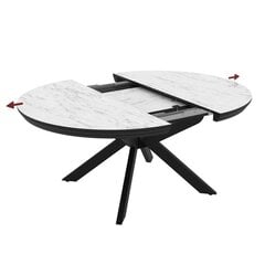 Круглый раскладной обеденный стол Podrez 200, marmo glossy цена и информация | Кухонные и обеденные столы | pigu.lt