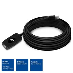 Act USB 2.0, 5 m цена и информация | Кабели и провода | pigu.lt