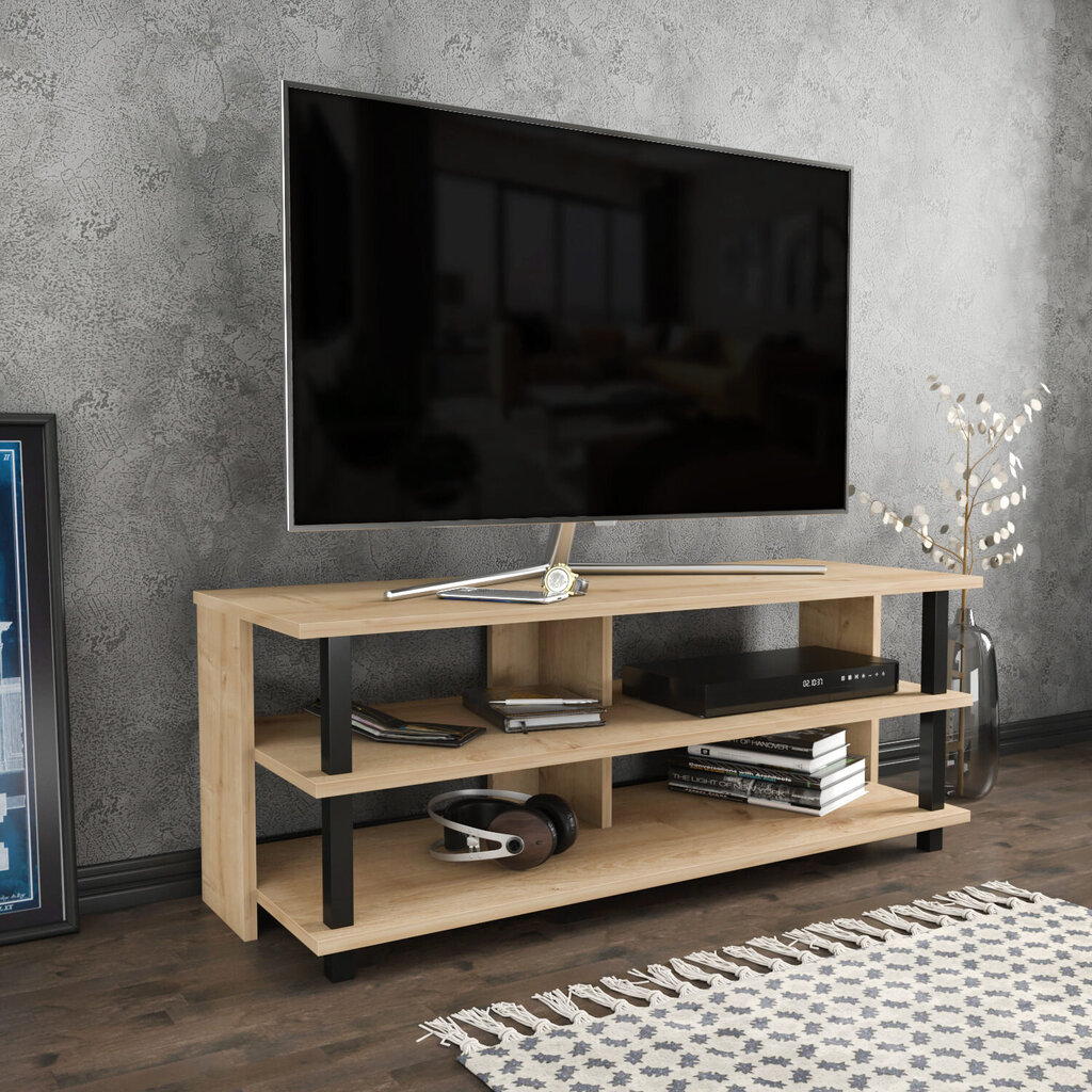 TV stovas Asir, 120x44,6x47,4 cm, juodas/rudas kaina ir informacija | TV staliukai | pigu.lt