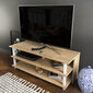 TV stovas Asir, 120x44,6x47,4 cm, baltas/rudas kaina ir informacija | TV staliukai | pigu.lt