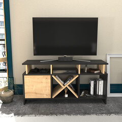 TV stovas Asir, 120x29,9x60,6 cm, pilkas/rudas цена и информация | Тумбы под телевизор | pigu.lt