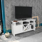TV stovas Asir, 120x29,9x60,6 cm, baltas kaina ir informacija | TV staliukai | pigu.lt