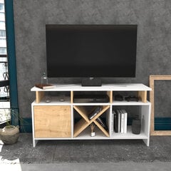 TV stovas Asir, 120x29,9x60,6 cm, baltas/smėlio spalvos цена и информация | Тумбы под телевизор | pigu.lt