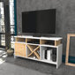 TV stovas Asir, 120x29,9x60,6 cm, baltas/smėlio spalvos kaina ir informacija | TV staliukai | pigu.lt