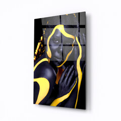 Картина из закаленного стекла - Девушка с желтыми линиями цена и информация | Репродукции, картины | pigu.lt