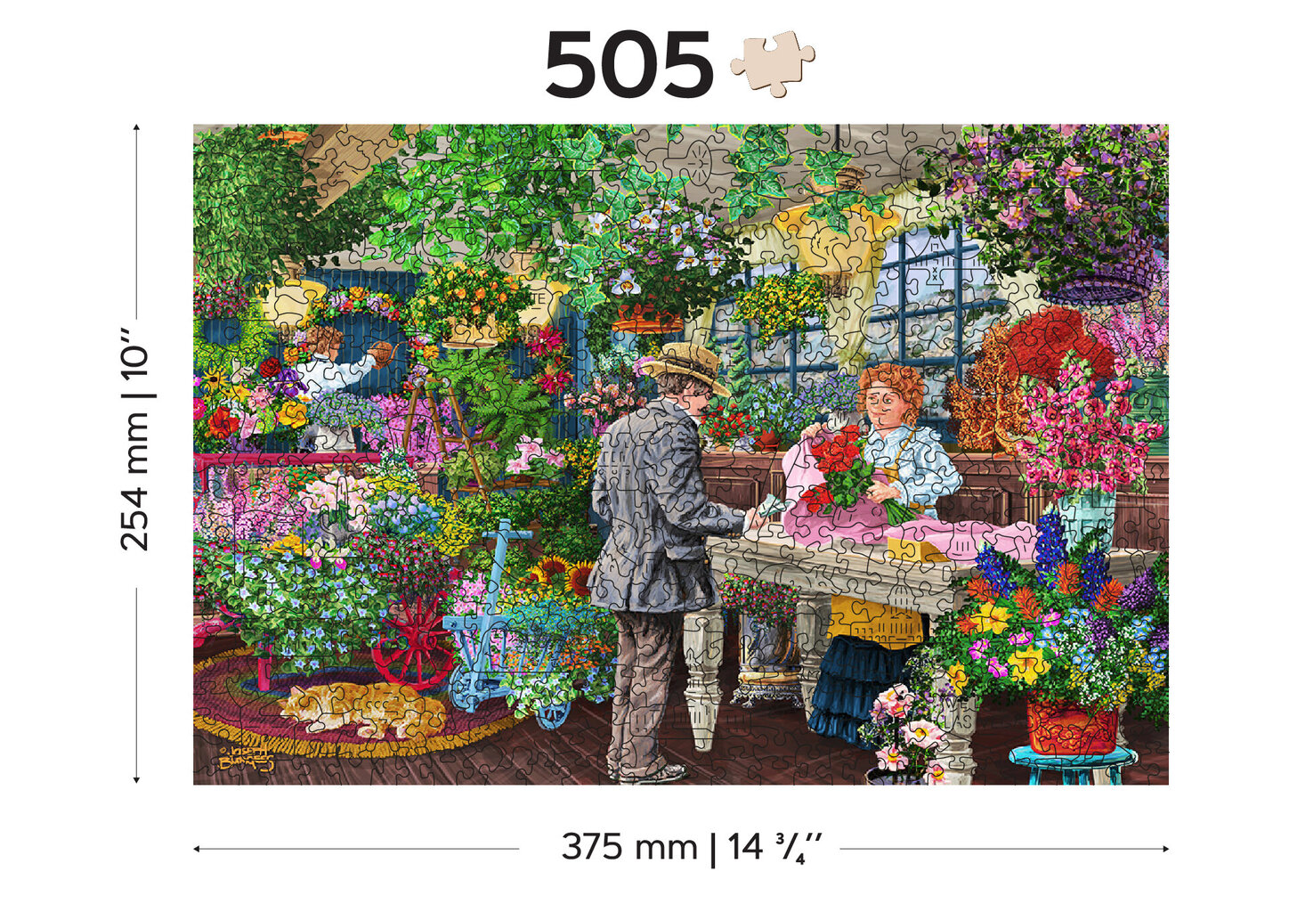 Medinė dėlionė Wooden City The Florist’s, 505 d. kaina ir informacija | Dėlionės (puzzle) | pigu.lt