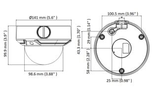 Kameros IP HiWatch, kupolo pt. interjeras | eksterjeras, raj. IR 30 m, antgalis lentila varifocala 2,8–12 mm, 2 Mpx, PoE, SD kortelės lizdas, HWI-D620H-Z2812(C) (timbru verde 0,8 lei) kaina ir informacija | Stebėjimo kameros | pigu.lt