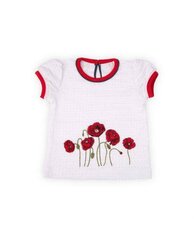 Marškinėliai mergaitėms, balti kaina ir informacija | Marškinėliai kūdikiams | pigu.lt