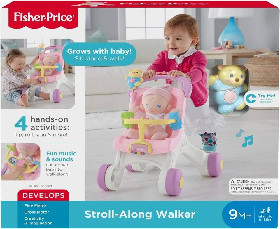 Vaikštukas - Fisher Price, rožinis kaina ir informacija | Žaislai kūdikiams | pigu.lt