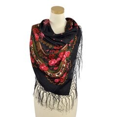 Женский платок с цветами и бахромой 13023-3 цена и информация | Женские шарфы, платки | pigu.lt