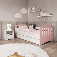 Vaikiška lova su stalčiumi ir čiužiniu Kocot Kids Classic 1, rožinė kaina ir informacija | Vaikiškos lovos | pigu.lt