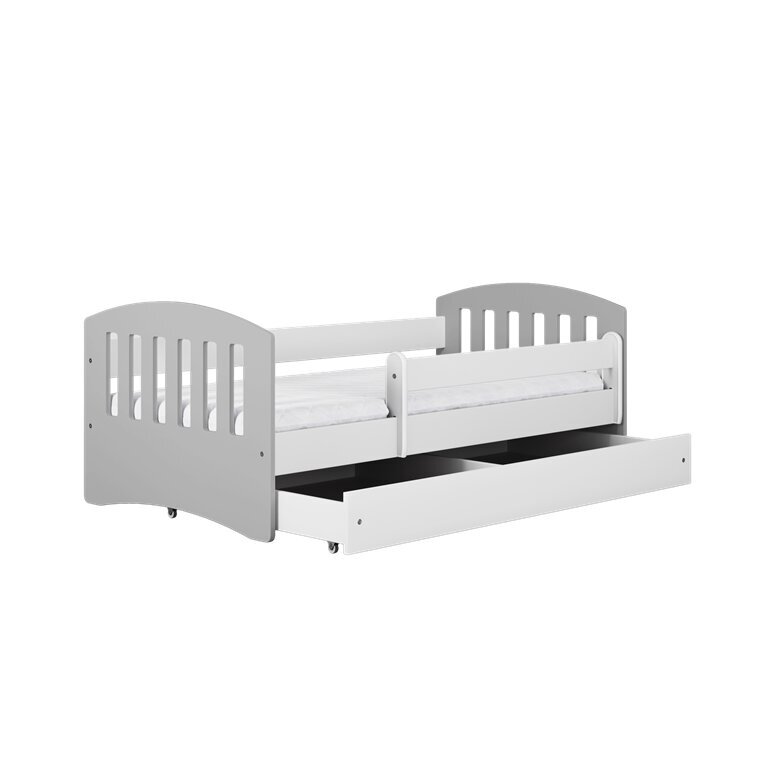 Vaikiška lova su stalčiumi ir čiužiniu Kocot Kids Classic 1, pilka kaina ir informacija | Vaikiškos lovos | pigu.lt