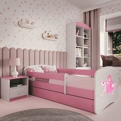 Vaikiška lova su stalčiumi ir čiužiniu Kocot Kids BabyDreams, rožinė kaina ir informacija | Vaikiškos lovos | pigu.lt