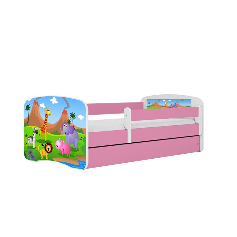 Vaikiška lova su stalčiumi ir čiužiniu Kocot Kids BabyDreams, rožinė цена и информация | Vaikiškos lovos | pigu.lt