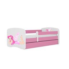 Babydreams розовая кровать с выдвижным ящиком и матрасом 180/80 цена и информация | Детские кровати | pigu.lt