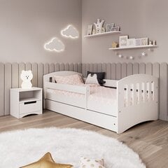 Кровать классическая белая 1 с ящиком, с матрасом 180/80 цена и информация | Детские кровати | pigu.lt