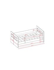 Кровать Томи серая с ящиком и матрасом 180/80 цена и информация | Детские кровати | pigu.lt