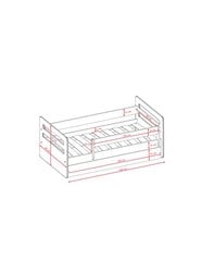 Синяя кровать Томи с ящиком и матрасом 160/80 цена и информация | Детские кровати | pigu.lt