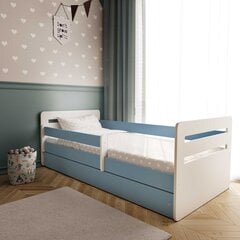 Vaikiška lova su stalčiumi ir čiužiniu Kocot Kids Tomi, mėlyna kaina ir informacija | Vaikiškos lovos | pigu.lt