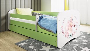 Кровать babydreams зеленая с ящиком, без матраса 140/70 цена и информация | Детские кровати | pigu.lt