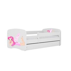 Белая кровать babydreams без ящика и матраса 180/80 цена и информация | Детские кровати | pigu.lt
